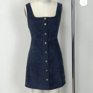 BNWT Blue corduroy button up dress Size L